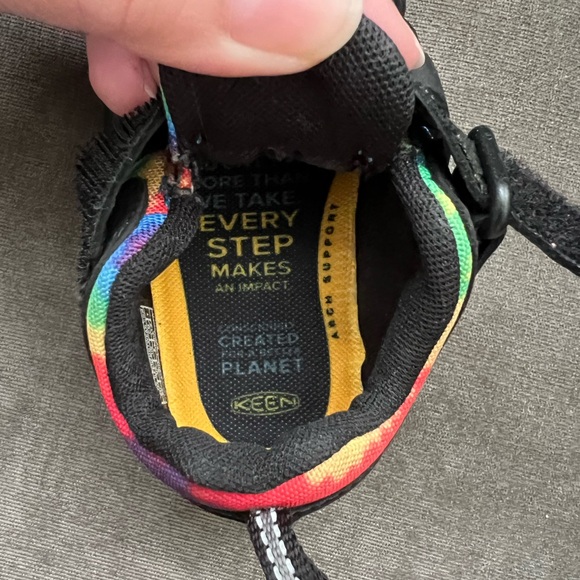 Keen Newport Shoe Toddler Sport Size 6 Black Leather Rainbow NWOT Water - Picture 6 of 7